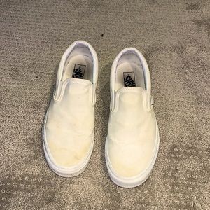 White slip on vans